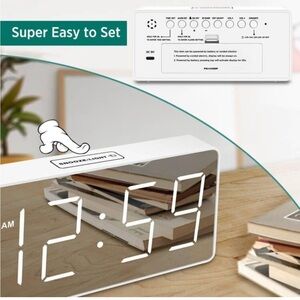 Peakeep Digital Clock, Alarm Clock Battery Backup Powered for Bedrooms – No BOX